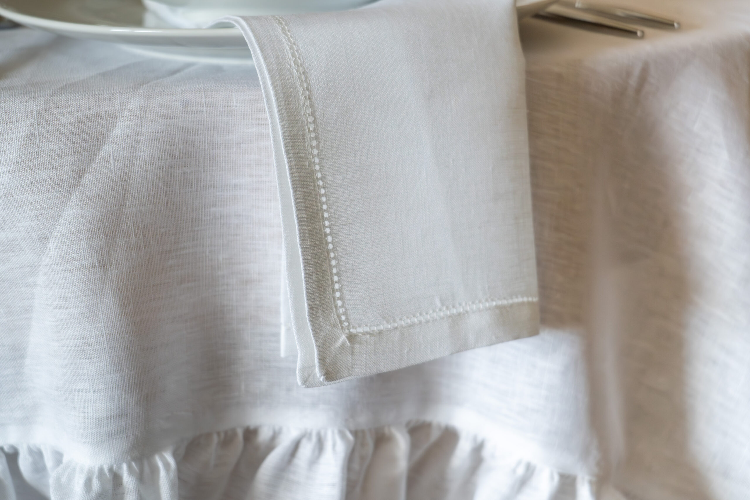 Guardanapo Simple Linho Branco C/Ajour - Image 3