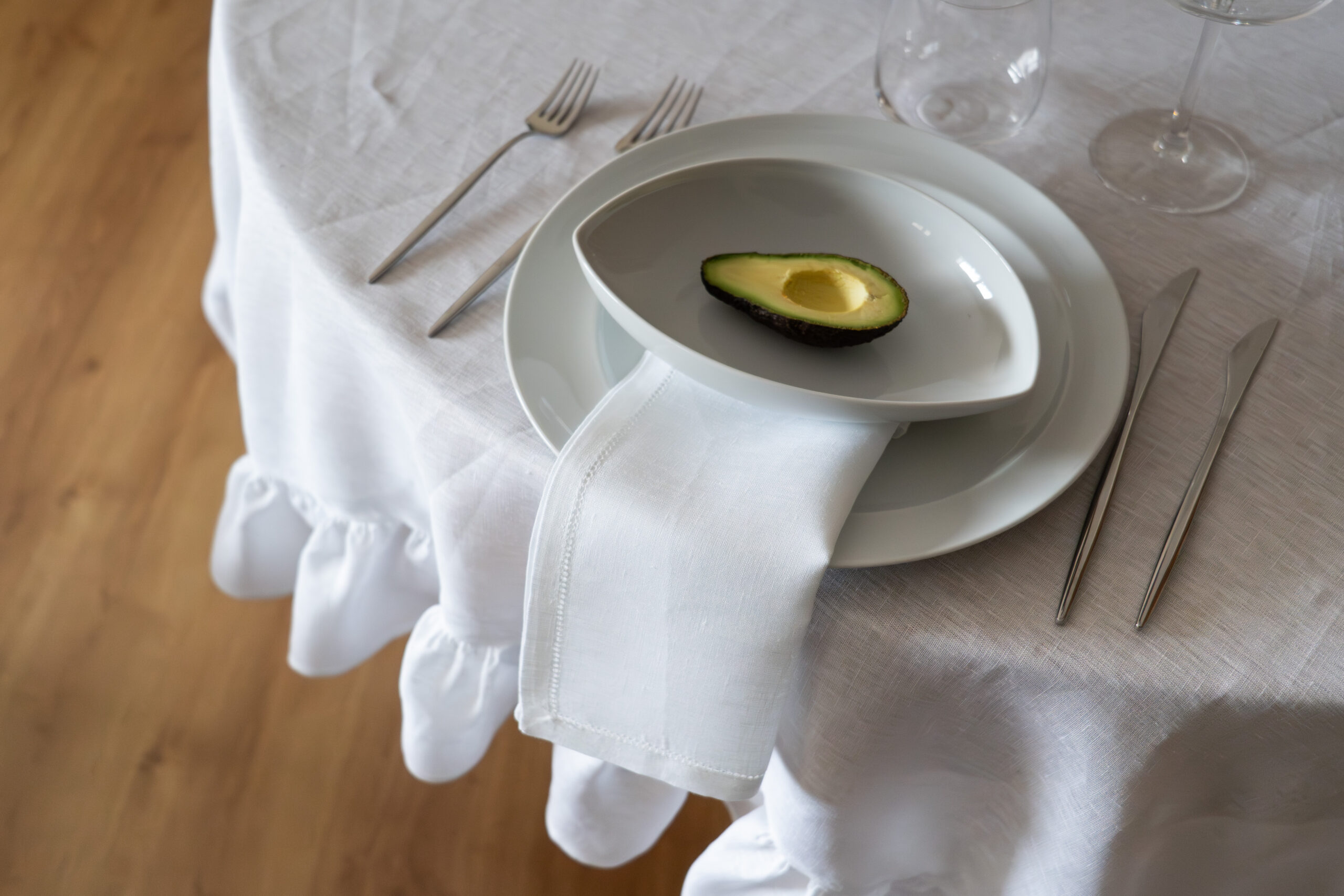 Guardanapo Simple Linho Branco C/Ajour - Image 2