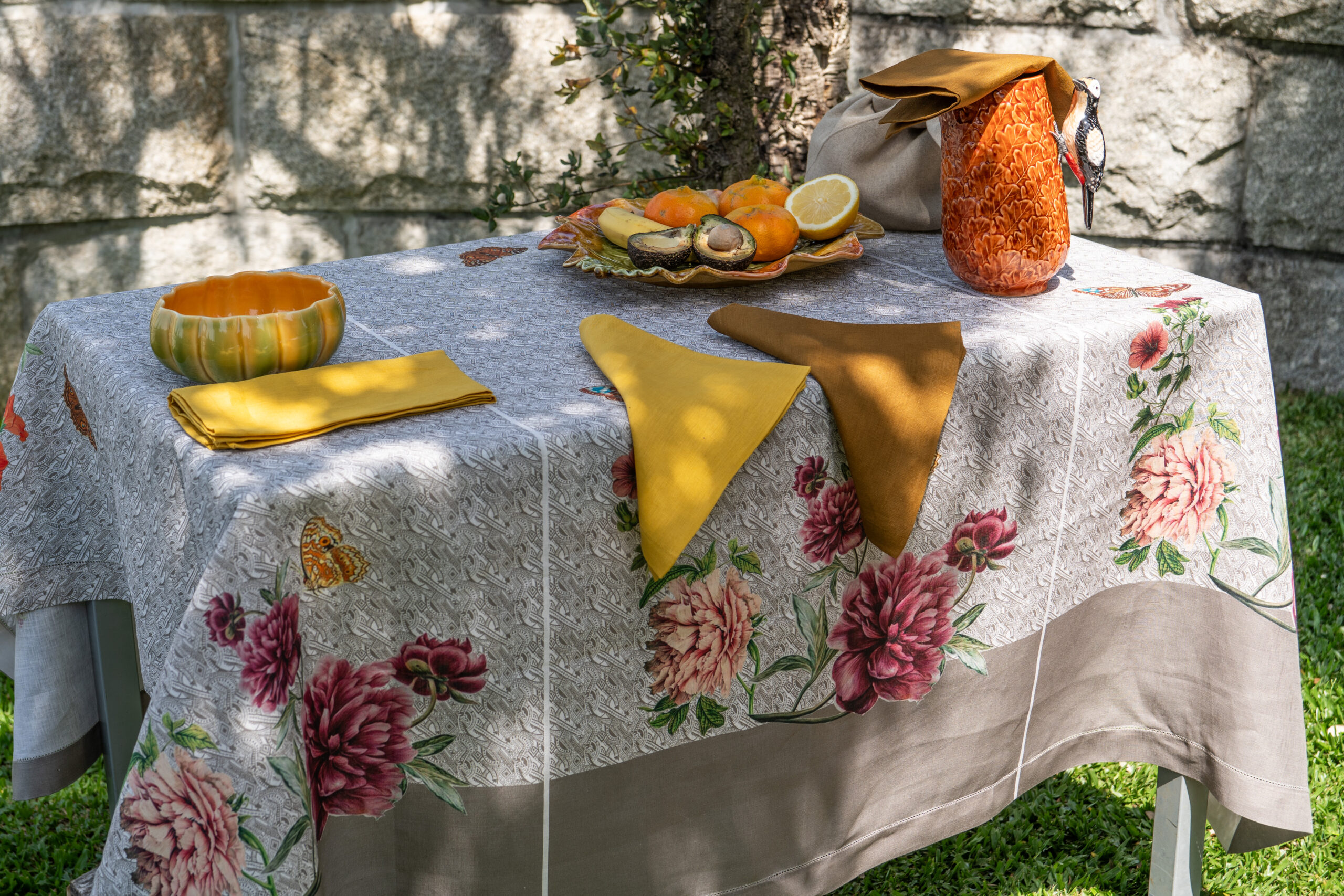 Toalha de Mesa Flores Linho c/Ajour - Image 2