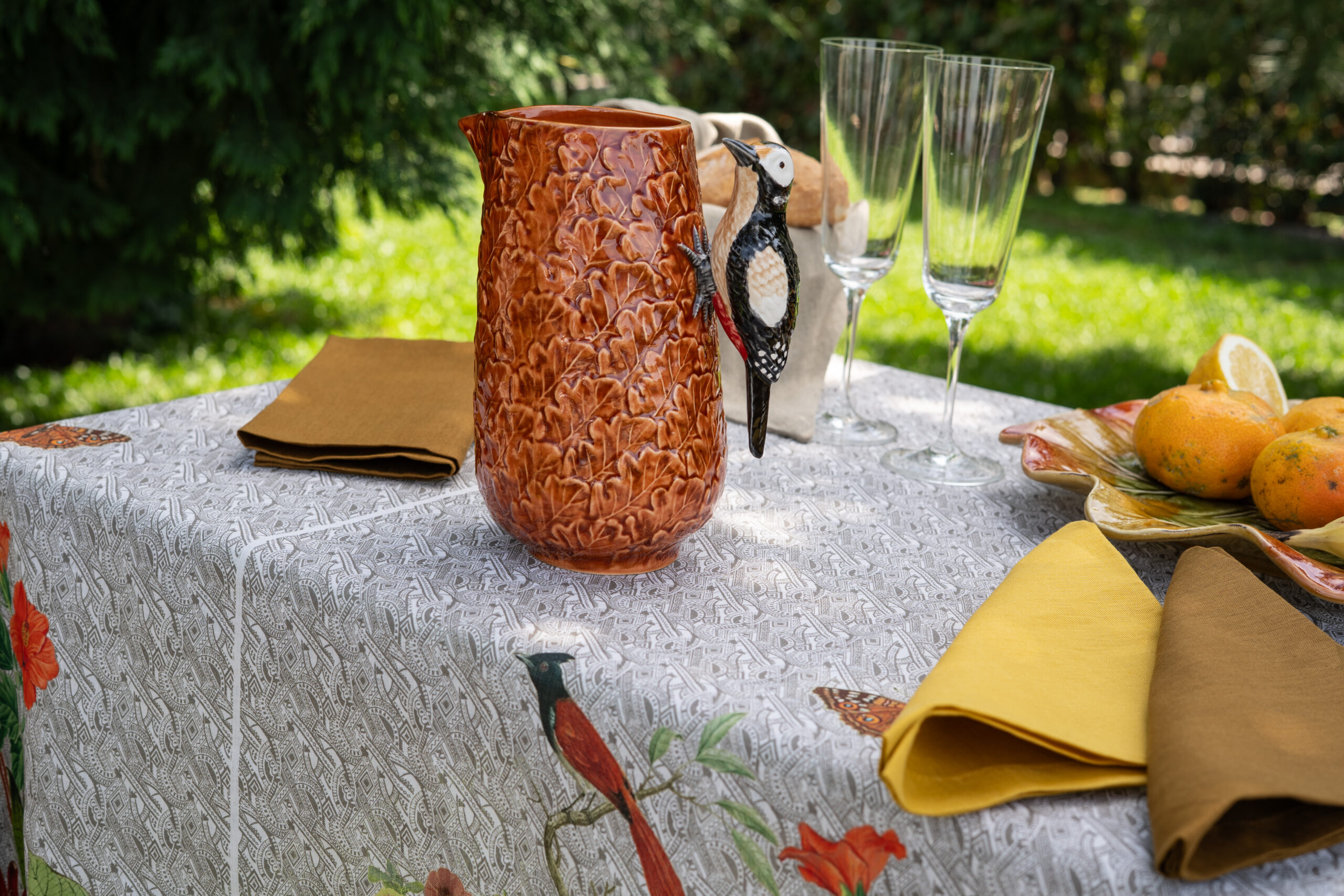 Toalha de Mesa Flores Linho c/Ajour